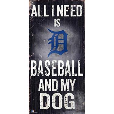 Imagem de MLB Detroit Tigers Placa de beisebol unissex Detroit Tigers e My Dog, cor do time, 15 x 30