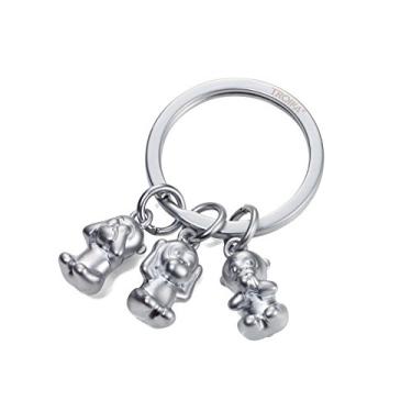 Imagem de TROIKA Três Macacos – KR17-18/MA – Chaveiro – Macaco Emoji – 3 Macacos – See No Mal, Hear No Evil, Speak No Evil. – Chaveiro, Metal Fundido, Fosco, Cromado, Prata – TROIKA-original