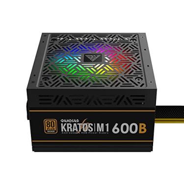 Imagem de GAMDIAS Fonte de Alimentação RGB 600W KRATOS M1 (ATX/Bivolt/80 Plus PFC Ativo/RGB Endereçavel/Sem Cabo) - KRATOS M1-600B LA, Preto