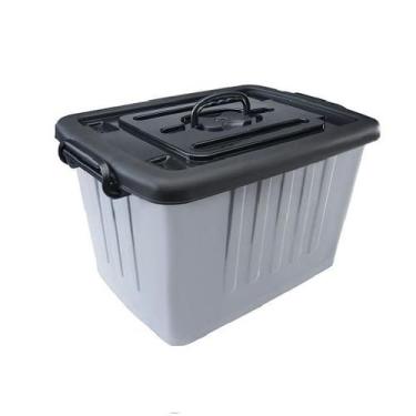 Imagem de Caixa organizadora / container plást. cinza 26 lt  plasnew