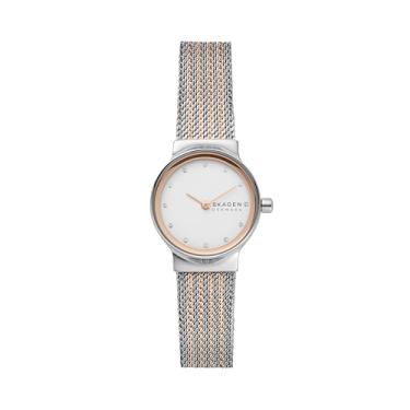 Imagem de Skagen Relógio feminino de quartzo Freja de aço inoxidável, Malha de dois tons/prata, One Size, Freja - SKW2699