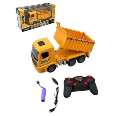 Imagem de Brinquedo Caminhão Construção Caçamba Basculante Controle Remoto Recar