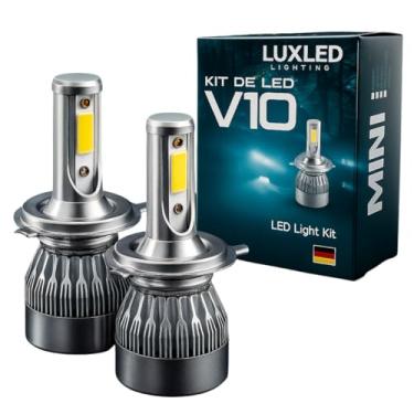 Imagem de Kit Lâmpada para Farol e Milha Super LED V10 20000 Lúmens, 30W, 6500K Super Branco, 12V, Plug and Play com LED Chip CSP (H4)