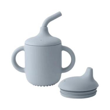 Imagem de Copo De Silicone Para Bebês Com Dois Tampas, Livre De BPA, Recipiente 