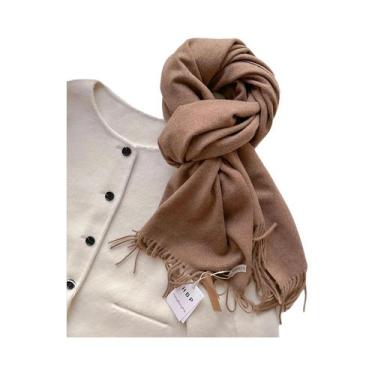 Imagem de Cachecol Feminino Longo De Lã Quente Para Inverno, Xale De Caxemira, P