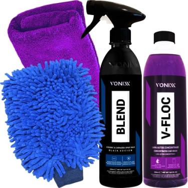 Imagem de Blend Spray Black Cera Vitrificadora Carnaúba Silica + Shampoo V-Floc + Luva