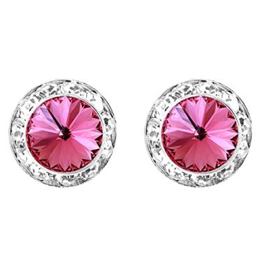 Imagem de Rosemarie & Jubalee Brincos femininos atemporais clássicos hipoalergênicos com pino traseiro feito com cristais Swarovski, 15 mm-20 mm, 20mm, Metal Vidro, Cristal