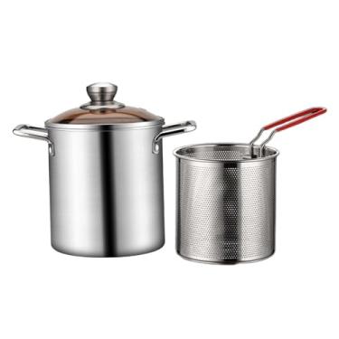 Imagem de DimyFew Pequena Fritadeira de Cozinha Utensílios de Fritadeira, Mini Fritadeira de Óleo, Fritadeira Japonesa para Frango, com cesto de fritadeira