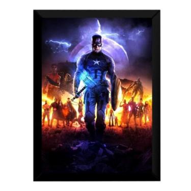 Imagem de Quadro Vingadores Ultimato Arte Capitão América Martelo Thor - Fanarte