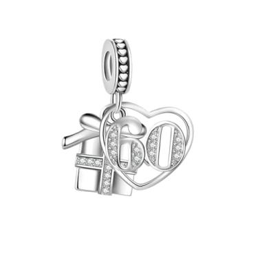 Imagem de MiiFort Caixa de presente cintilante, aniversário, amor, coração, pingente de pingente serve para pulseiras Pandora Charm Moments Celebration Bead Cubic Zirconia, One Size, Cobre, Sem Pedra Preciosa