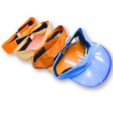 Imagem de Viseira feminina verão colorida com Tiras Autocolantes aba acrílica - 