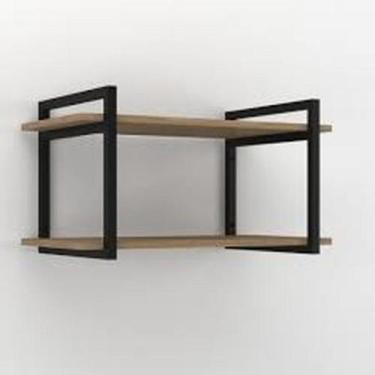 Imagem de Kit Suporte Estilo Industrial Prateleira Nicho Cozinha Sala 2 Pçs - Ru