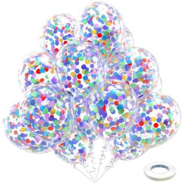 Imagem de Balões de Látex Bezente Rainbow - 60 Peças com 30cm de Diâmetro