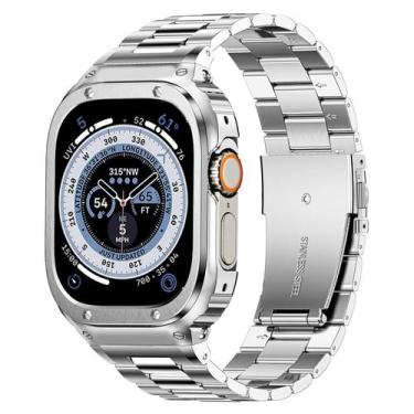 Imagem de Pulseira e Estojo de Relógio MiOhHR em Aço Inoxidável para Apple Watch