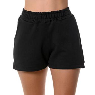 Imagem de Short Moletom Feminino Conforto e Qualidade Moda - Kesdey, Preto, M