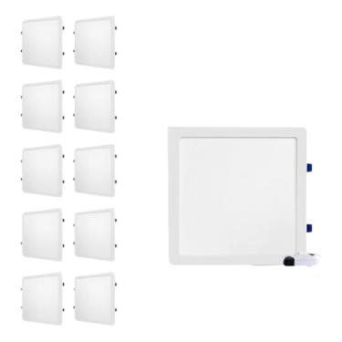 Imagem de Kit 10 Painel Plafon Led Quadrado Embutir 18w Play Blumenau