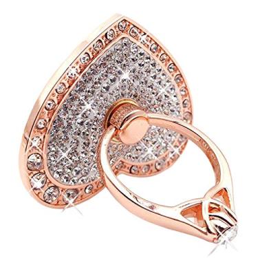 Imagem de Suporte de anel de celular, anel de metal com rotação de diamante de rotação de 360° para iPhone iPod iPad Samsung Galaxy e outros smartphones, RoseGold