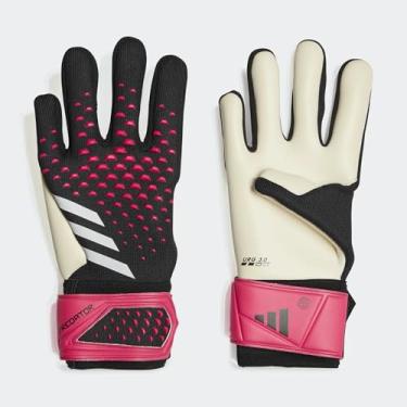 Imagem de adidas Luvas de goleiro unissex da liga preta/branca/rosa choque da equipe 12