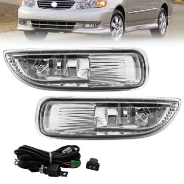 Imagem de Conjunto de faróis de neblina compatível com Corolla 2003 2004 com lâmpadas, interruptor de lente transparente e kit de cablagem