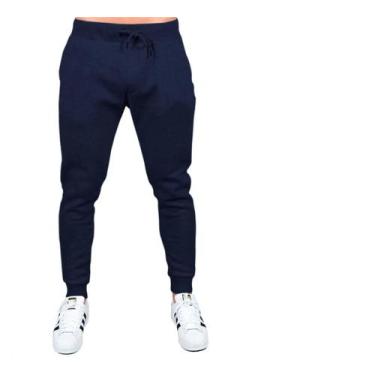 Imagem de Calça Moletom Lisa Masculino  Academia Lançamento Slim - lgamn, Azul m