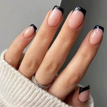 Imagem de Decoração de unhas, unhas postiças, cola de cobertura completa nas unhas, bastão de acrílico nas unhas para decoração de manicure feminina