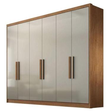 Imagem de Guarda Roupa Casal Linea 6 Portas 8 Gavetas Cumaru 25 Fendi - Novo Hor