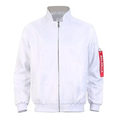 Imagem de Colonghsou Jaqueta cosplay anime casaco com capuz com zíper unissex bordado fantasia, Branco, XGG
