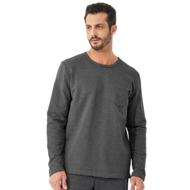 Imagem de Moletom Colcci Crewneck Pocket Tag Chumbo Masculino-Masculino