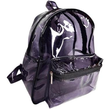 Imagem de Mochila Neon Transparente Escolar Clube Praia Piscina Costas Bolsa Ref