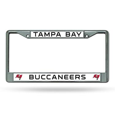 Imagem de Rico Industries NFL Tampa Bay Buccaneers Moldura de placa de licença cromada padrão, 15 x 31 cm
