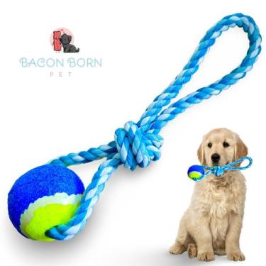 Imagem de Brinquedo Pet Corda Resistente Forte Interativo para Cachorro Cães Cor