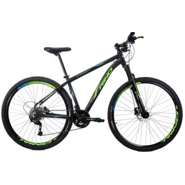 Imagem de BICICLETA ARO 29 RINO EVEREST TRAS. ALIVIO - 27V - 1.0 (Azul/Verde, 15)