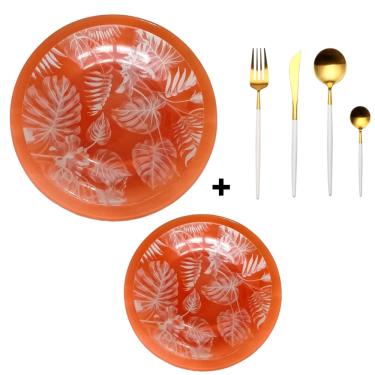 Imagem de Aparelho De Janta Com 18 Pçs Composée Pasabahce + Faqueiro Slim Pvd De 24 Pçs Super Saldão.