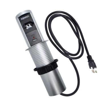 Imagem de Torre De Tomada Automática Com 1 Tomadas + 2 Usb + Carregamento Wireless Renna