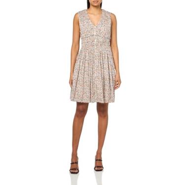 Imagem de Lucky Brand Minivestido feminino com botão frontal, Floral azul, P