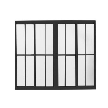 Imagem de Janela de Aluminio de Correr 100x150cm 4 Folhas com Grade Sólida Preto
