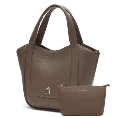 Imagem de LA FESTIN Bolsa de ombro feminina Hobo transversal com bolso bolsa clutch com alça adequada para mulheres, Cinza Etoupe