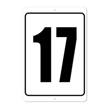 Imagem de Números numerados 1,2,3,4,5,6,7,8,9,10 – 8 x 12 de alumínio para uso externo/interno/marcador de área (17)