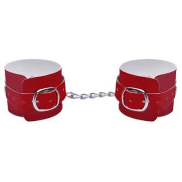 Imagem de Algema Bracelete Verniz Acessórios Eróticos Coloridos, Algemas Verniz Ajustáveis DX1012 (VERMELHO)