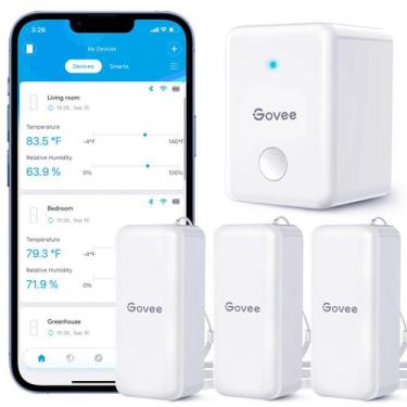 Imagem de Sensor de termômetro de higrômetro WiFi, pacote com 3, Govee Green
