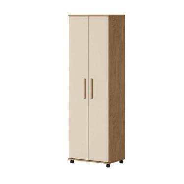 Imagem de Armário Multiuso Canadá 2 Portas Amêndoa Off White - MILANI MOVELARIA