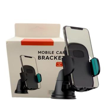 Imagem de Suporte Veicular Universal para Celular, Rotação 360 Graus, com Ventosa de Silicone e Trava, Compatível com Aparelhos até 9cm, Preto