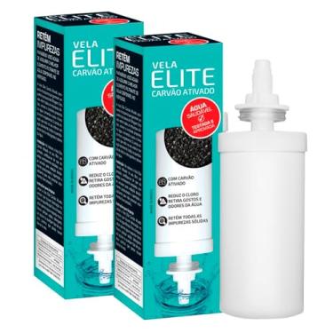Imagem de Kit com 2 Velas Elite com Carvão Ativado por Pressão | Refil para Filtro de Água Pressurizado | Reduz Cloro, Odores e Sabores | Água Pura, Leve e Saudável | Alta Eficiência e Qualidade ABNT