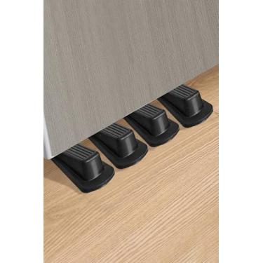 Imagem de Pacote com 2 batentes de porta para parte inferior da porta, batentes de porta, cunha de rolha de porta de borracha, batentes de porta empilháveis resistentes para piso