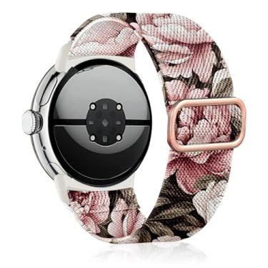 Imagem de Zspoly Pulseira de nylon compatível com Google Pixel Watch 1/2/3/4 (41 mm), pulseiras elásticas ajustáveis de substituição para Pixel Watch 4 masculino/feminino