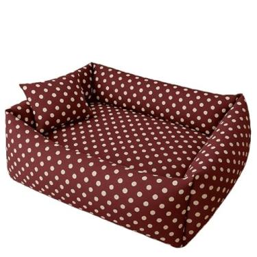 Imagem de Cama para Cachorro e Gato, Pet Fibra Tamanho M e G, Travesseiro (Vermelho Poá,G)