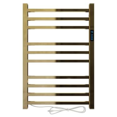 Imagem de Toalheiro Termico Quadrado Dourado Polido Timer Esquerdo