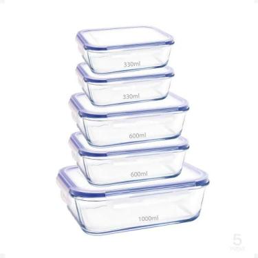 Imagem de Kit 5 Potes Herméticos Vidro Borossilicato Olga Casa Marmita - Congrat