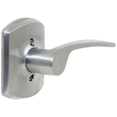 Imagem de SCHLAGE Conjunto de maçanetas de porta de passagem Merano F10-MER-GRW com rosa verde decorativa, cromado acetinado