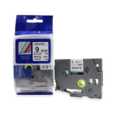 Imagem de Fita Refil Compatível TZ-221 Tze-221 Branca 9mm para Rotulador Brother PT-H105 PT-H110 PT-D200 PT-D210 PT-D400 PT-D410 PT-D600 PT-D610BT PT-P300BT P-Touch Cube